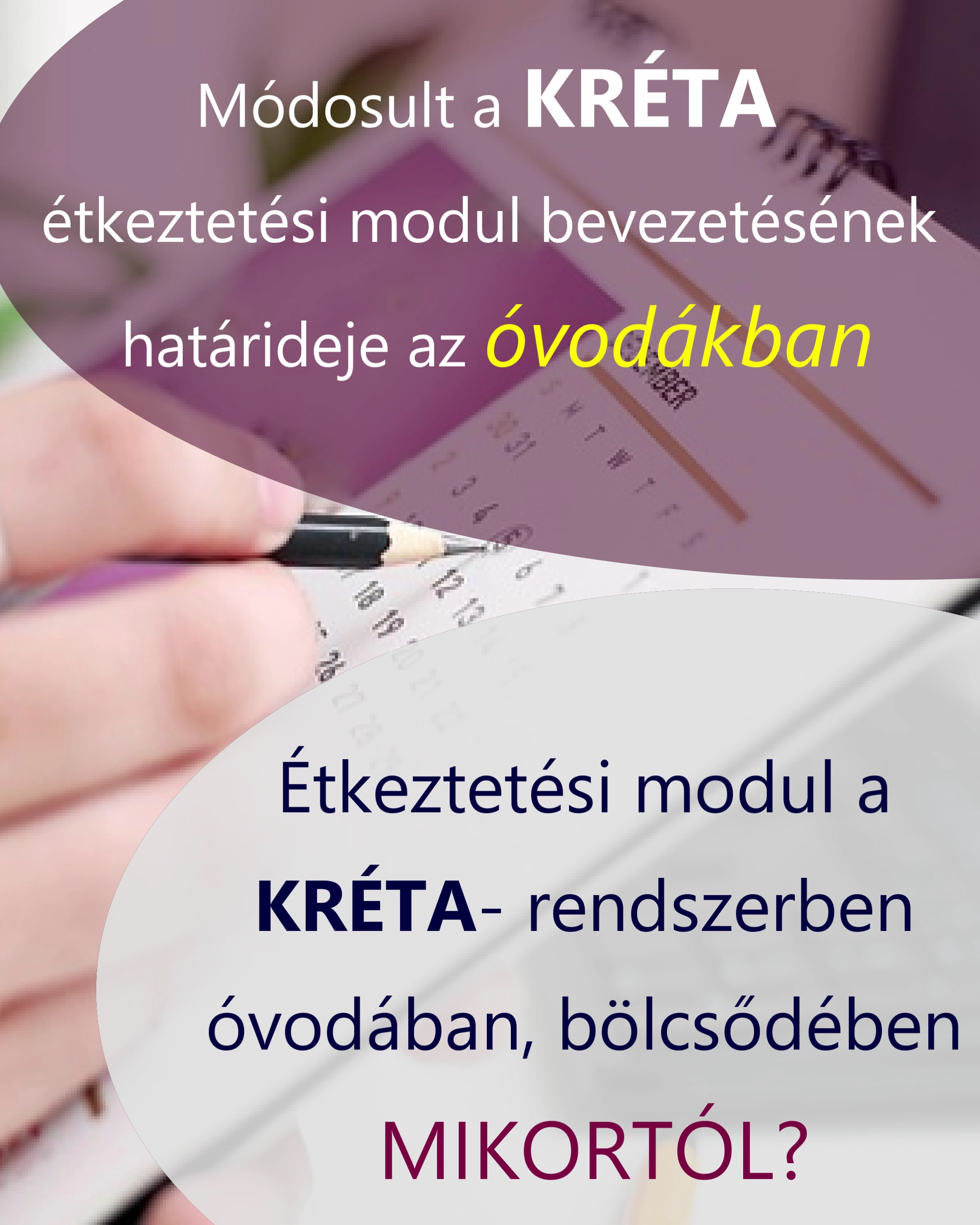 Módosult a KRÉTA étkeztetési modul bevezetésének határideje az óvodákban